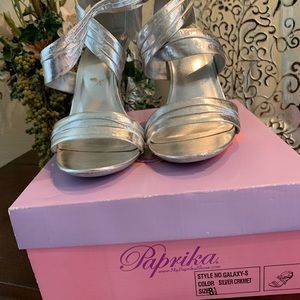 Paprika Silver Sandals